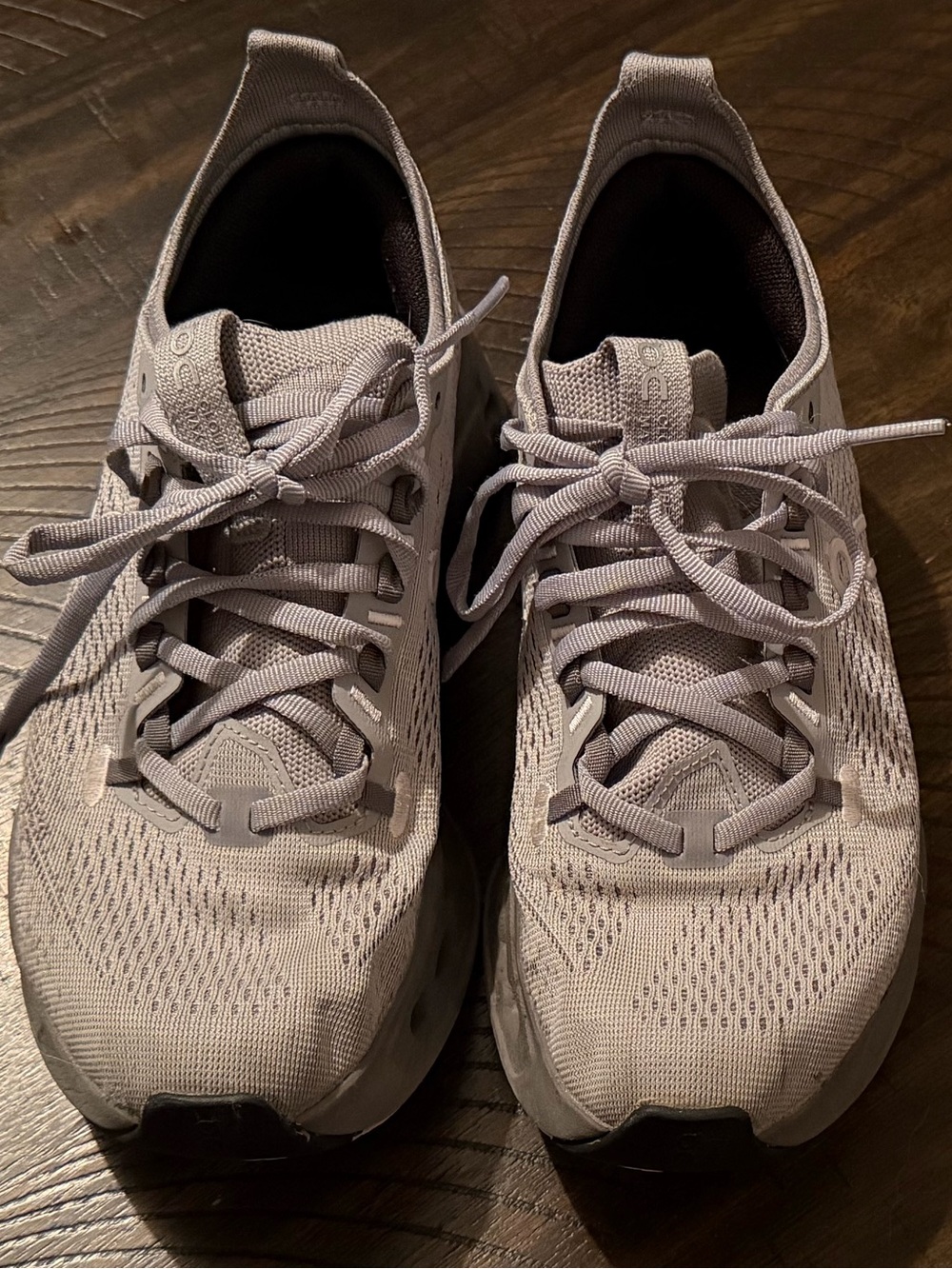 On Running Women's Gray Cloudsurfer Max Knit Lace-Up Running Shoes